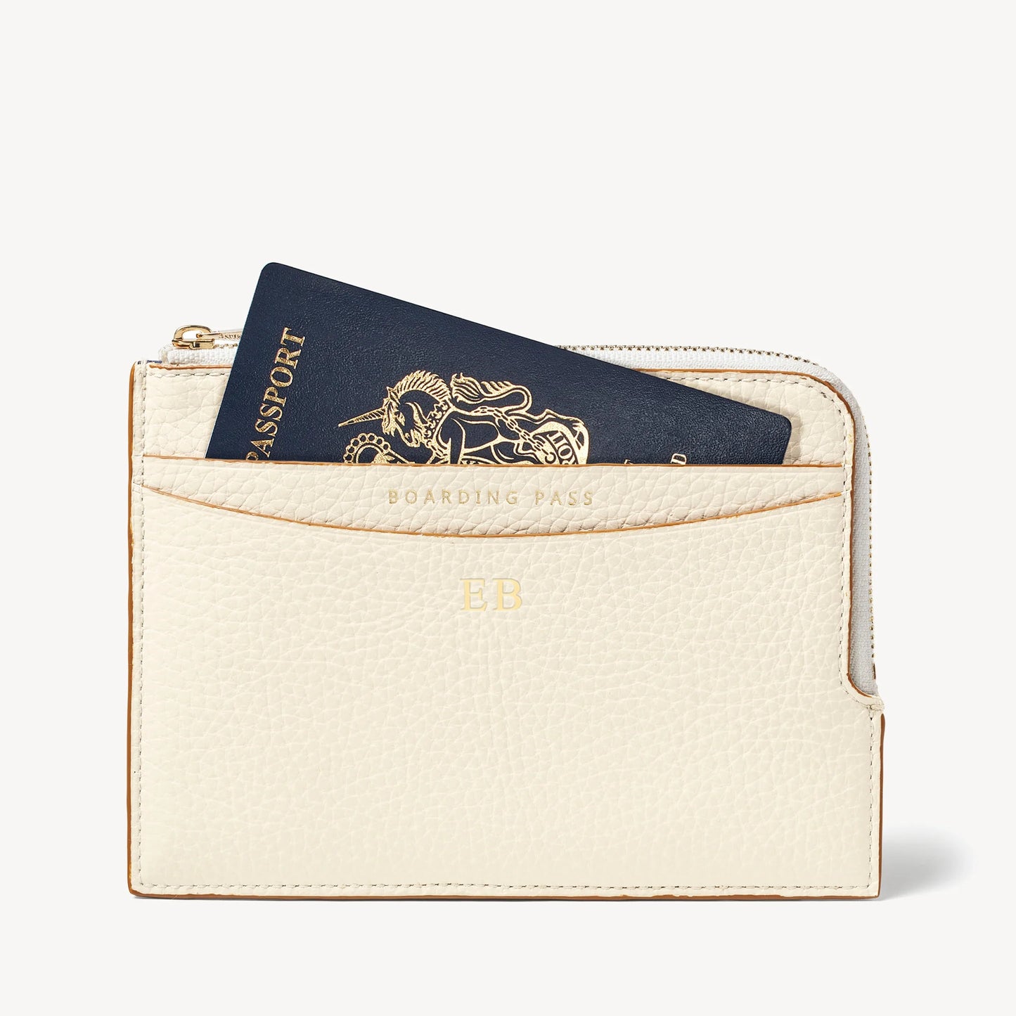 Ivory Pebble Zipped Travel Wallet