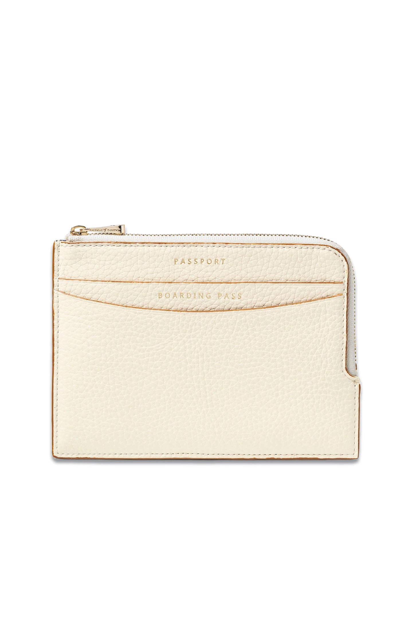 Ivory Pebble Zipped Travel Wallet