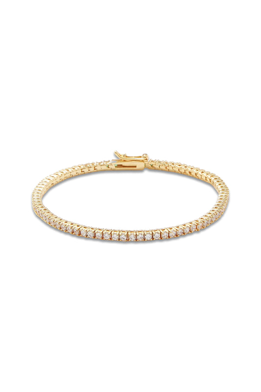 Rally Cubic Zirconia & Gold-plated Tennis Bracelet