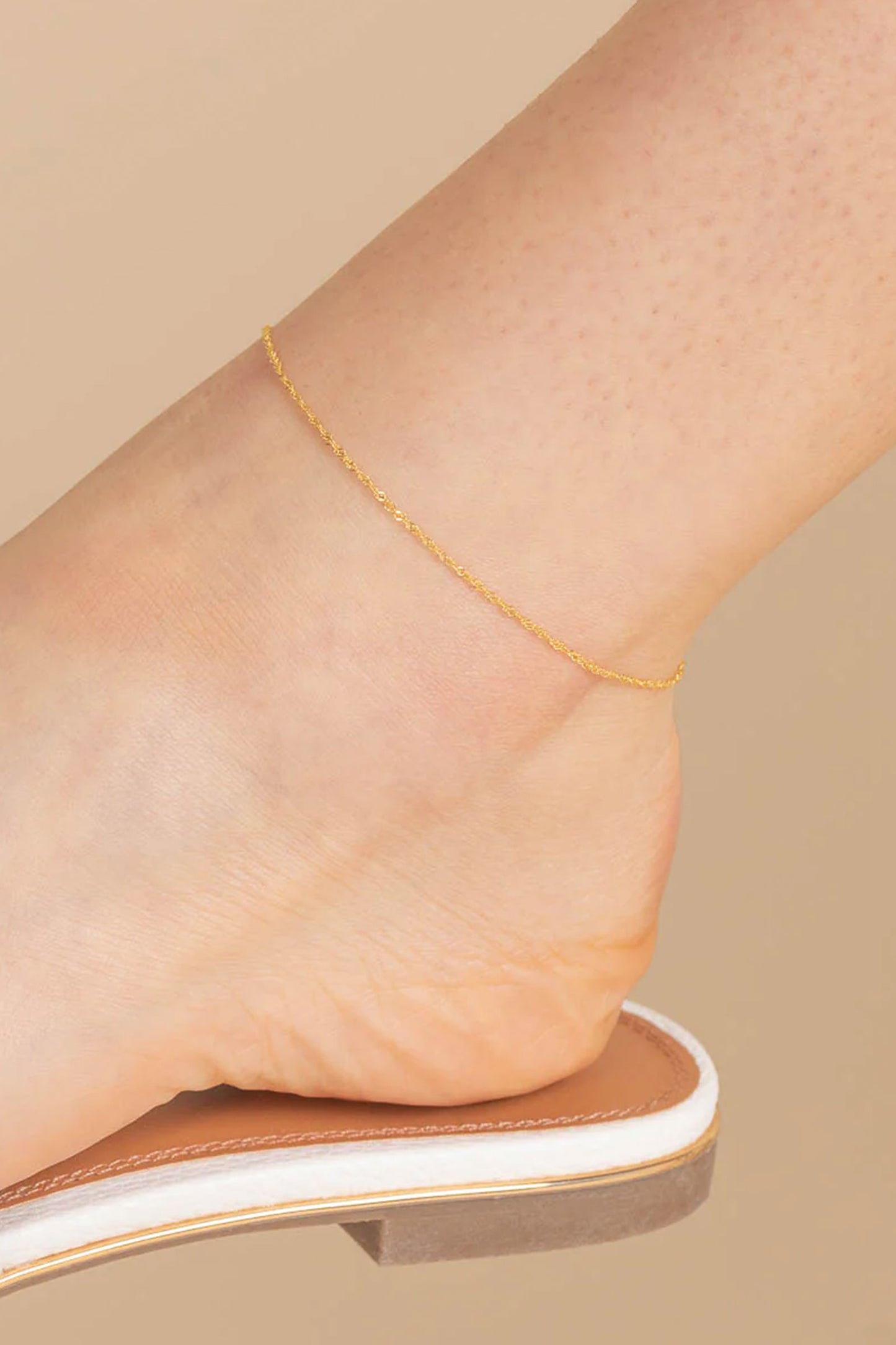 Astrid Chain Anklet In Solid Gold