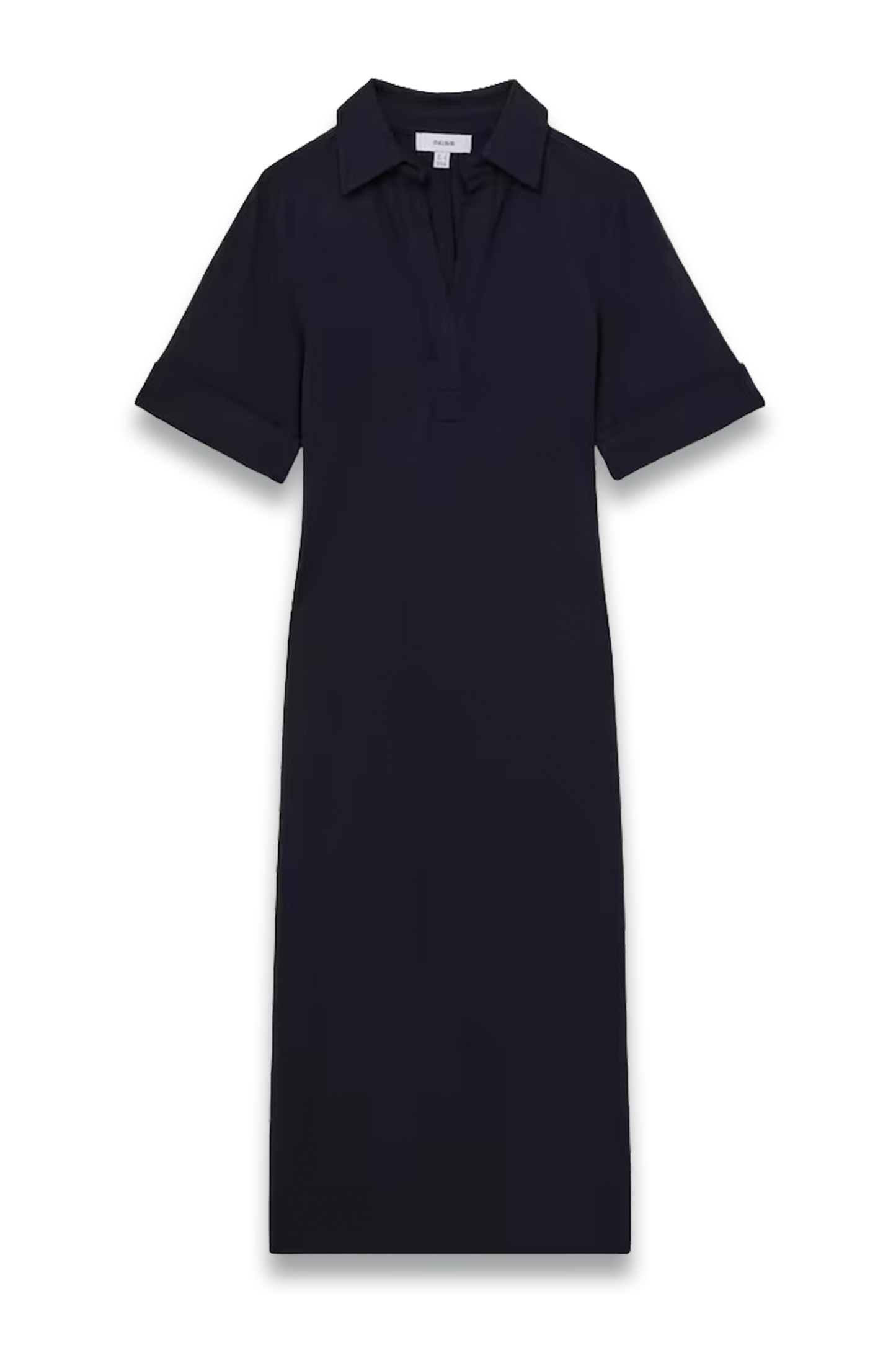 Astrid Jersey Open-collar Bodycon Dress in Navy