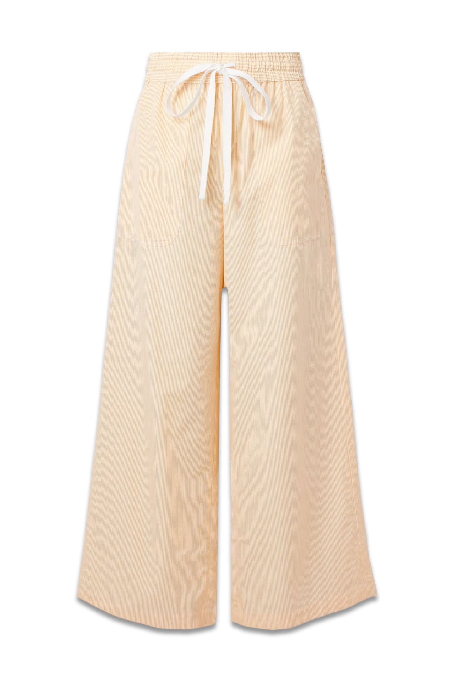 Main St. Striped Cotton-poplin Wide-leg Pants