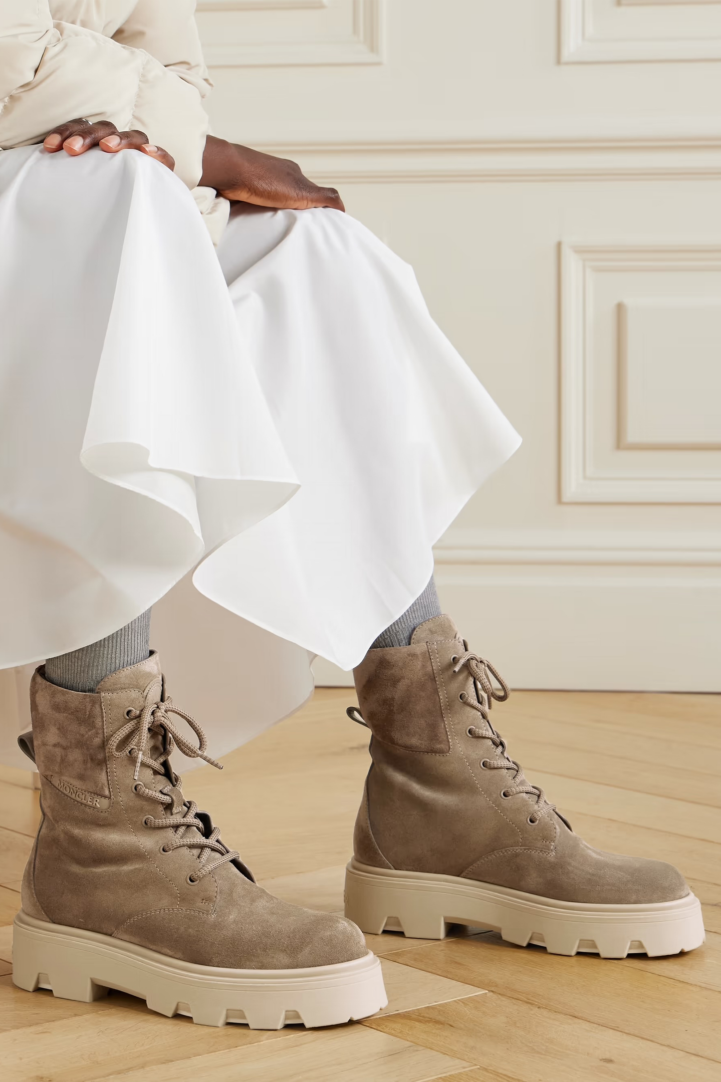 Aurea Paneled Suede Ankle Boots