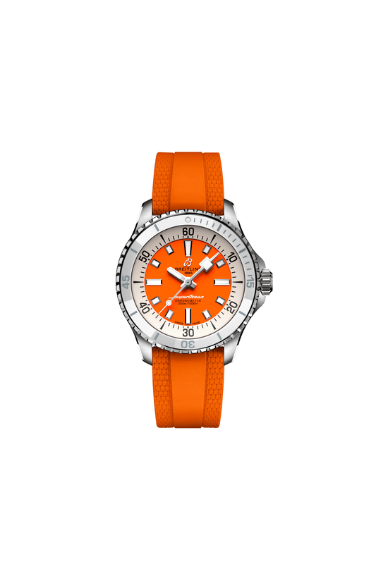 Superocean Automatic 36 With Orange Dial & Leather Strap