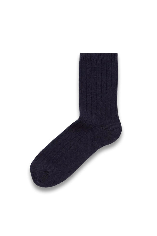 Cashmere Blend Ribbed Ankle High Socks