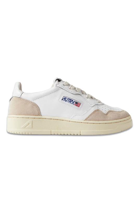 Medalist Low White Leather and Suede Sneakers