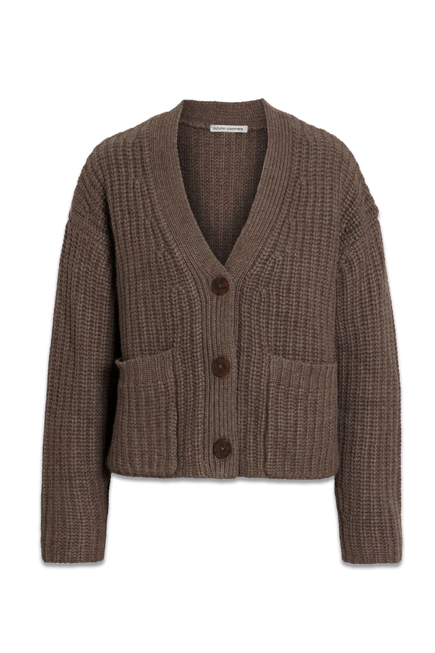 Cropped ribbed-knit cardigan