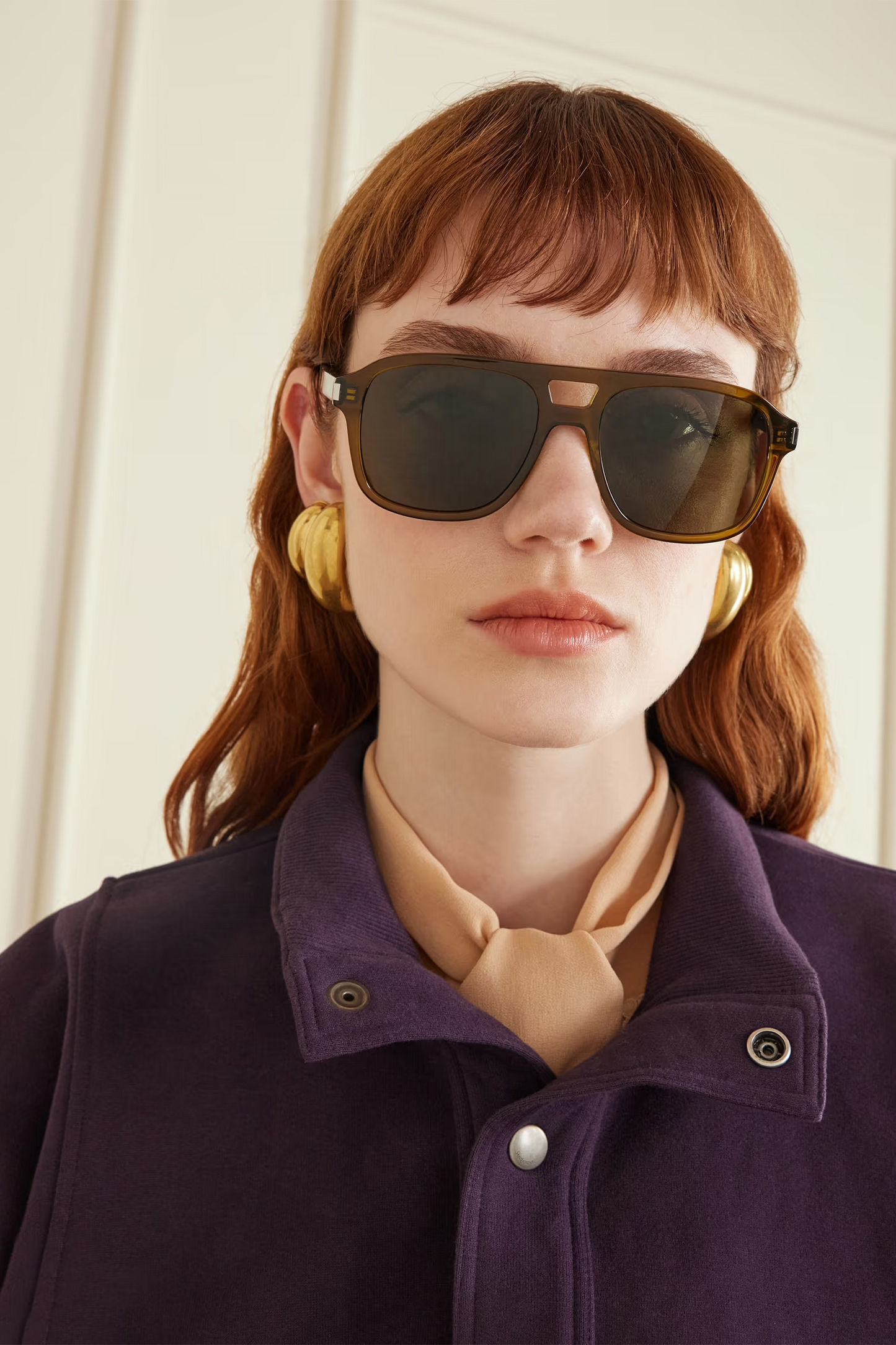 Aviator-style Tortoiseshell Acetate Sunglasses