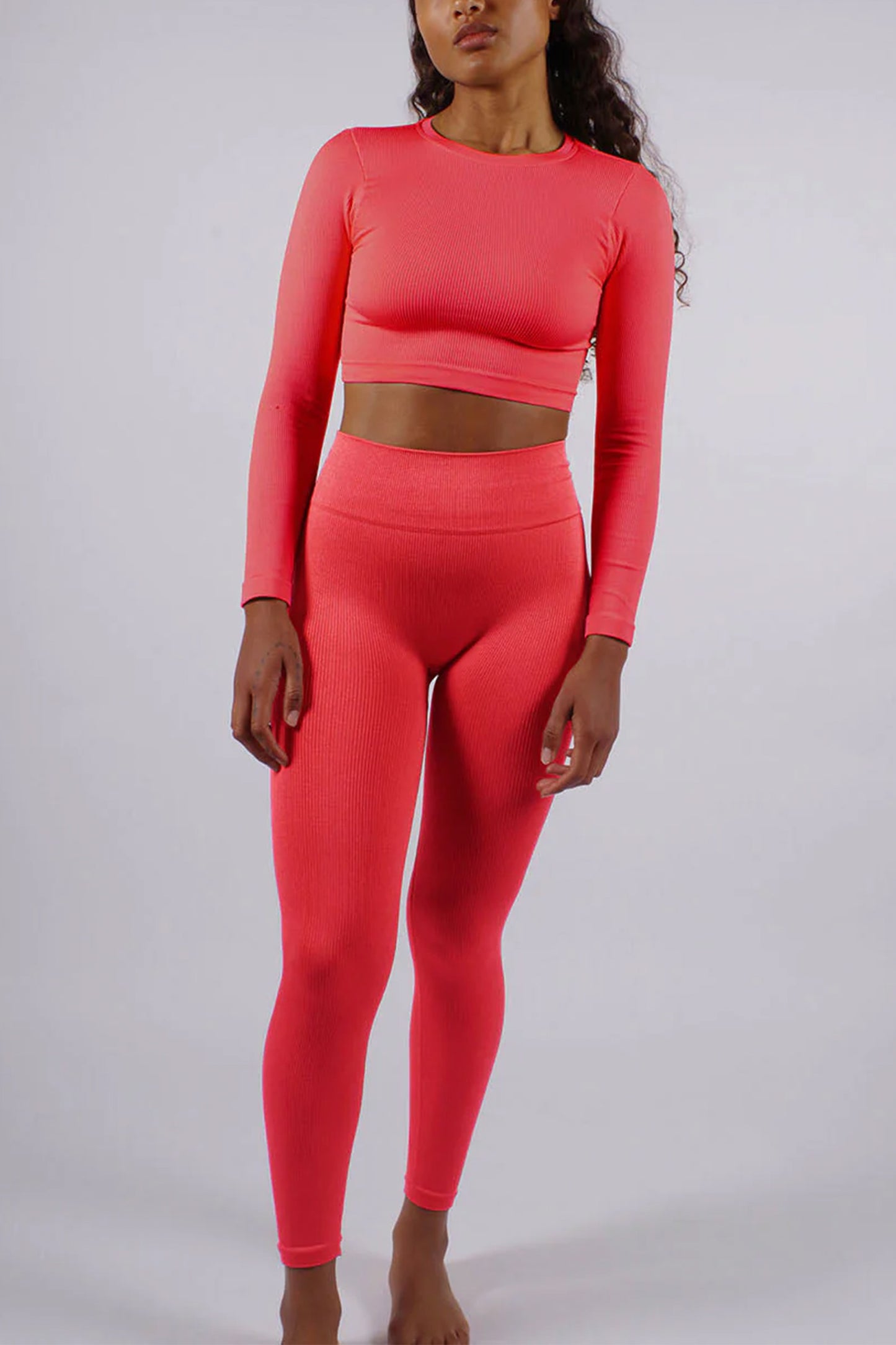 Evoke Ribbed Long-Sleeve Crop Top & Awaken Ribbed Leggings
