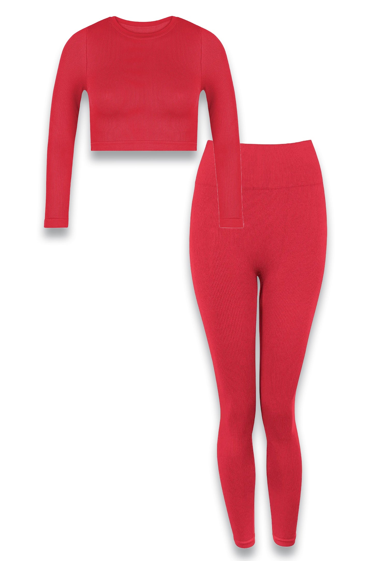 Evoke Ribbed Long-Sleeve Crop Top & Awaken Ribbed Leggings