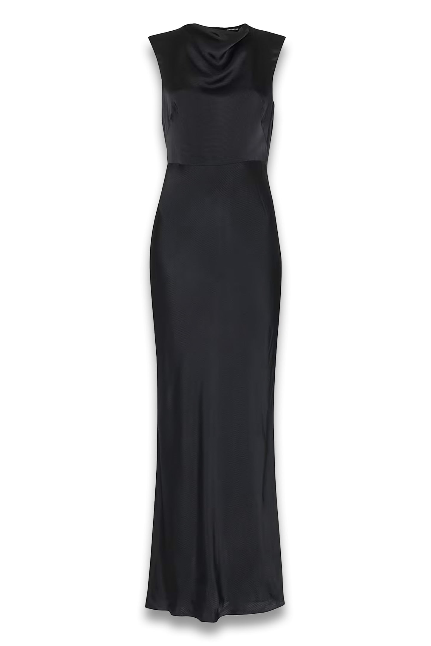 Black Cowl Neck Satin Maxi Dress
