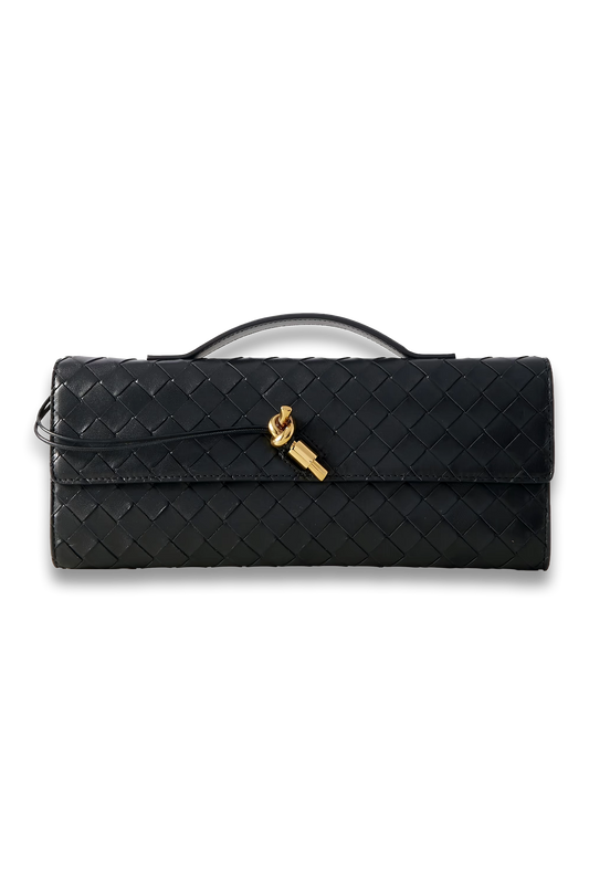 Andiamo Long Intrecciato Leather Clutch
