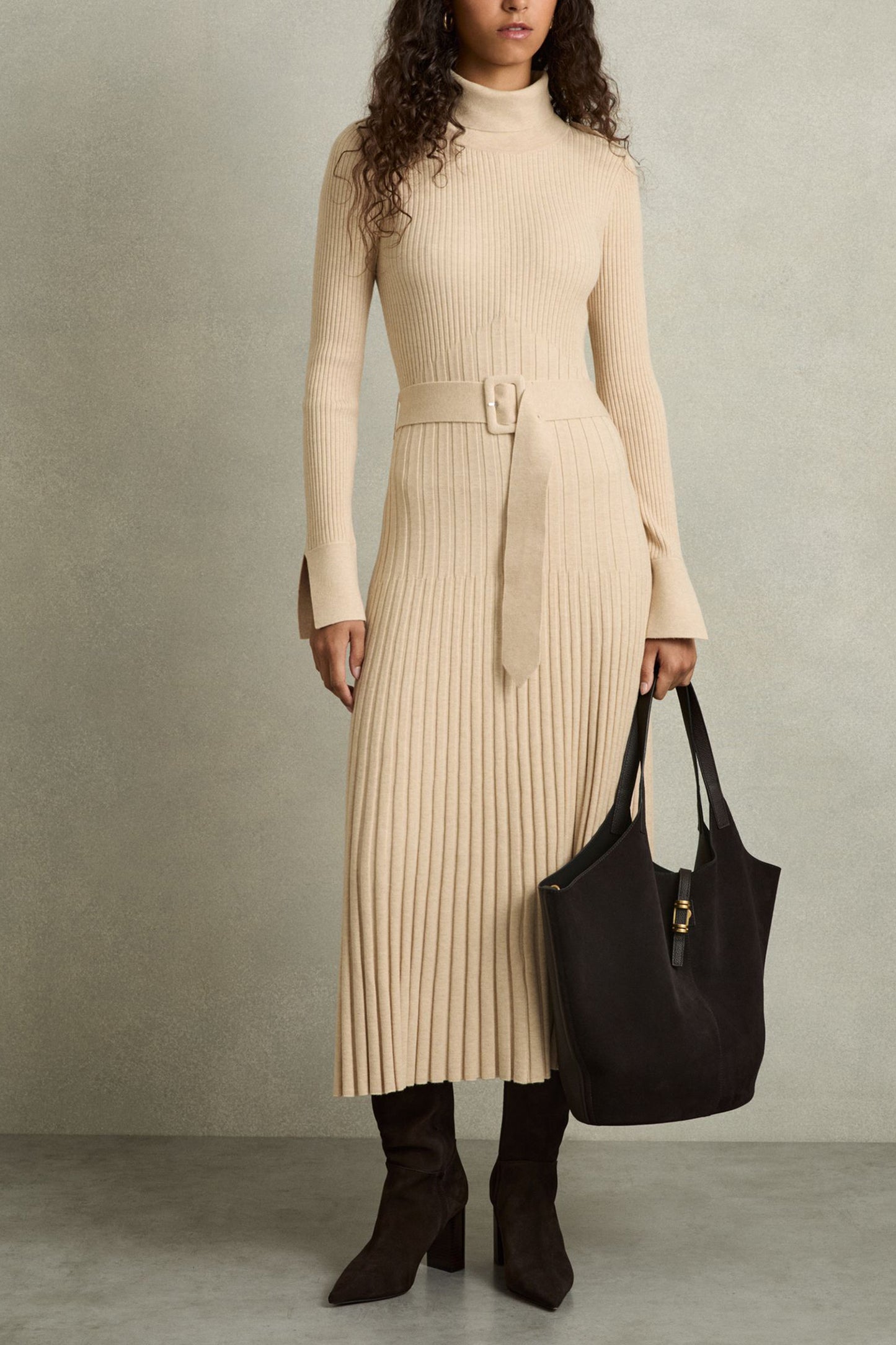 Leather and Suede Tote Bag