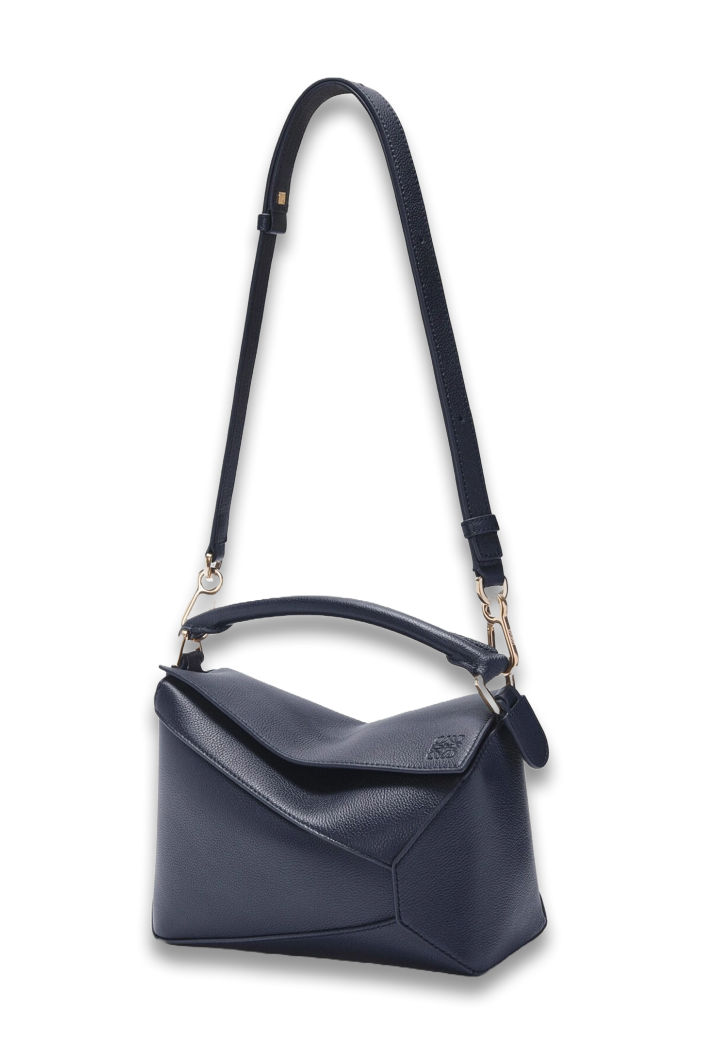 Small Leather Puzzle Edge Top-Handle Bag