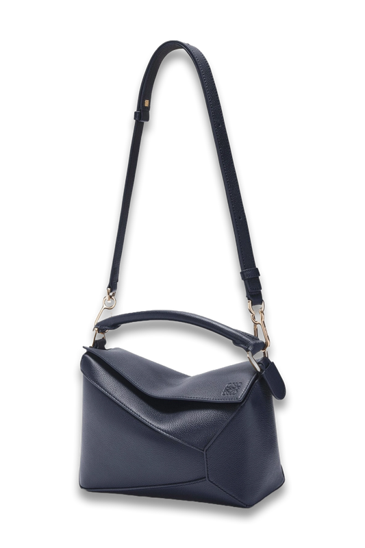 Small Leather Puzzle Edge Top-Handle Bag