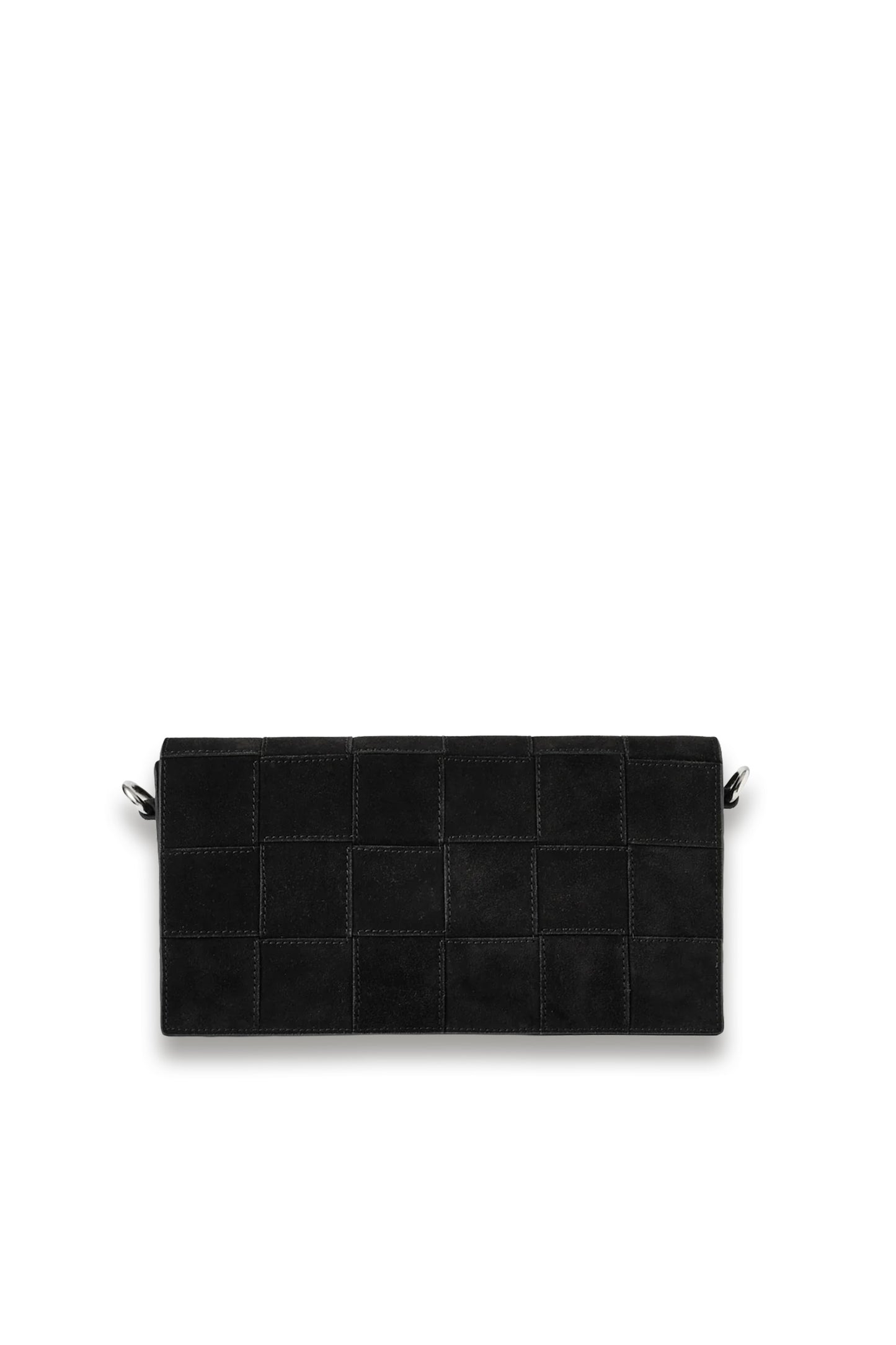 Avi Black Suede Woven Clutch