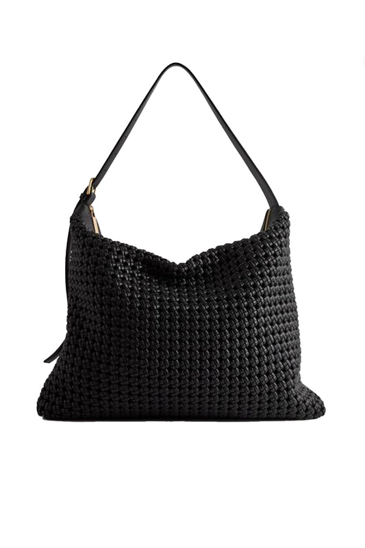 Leather Woven Tote Bag
