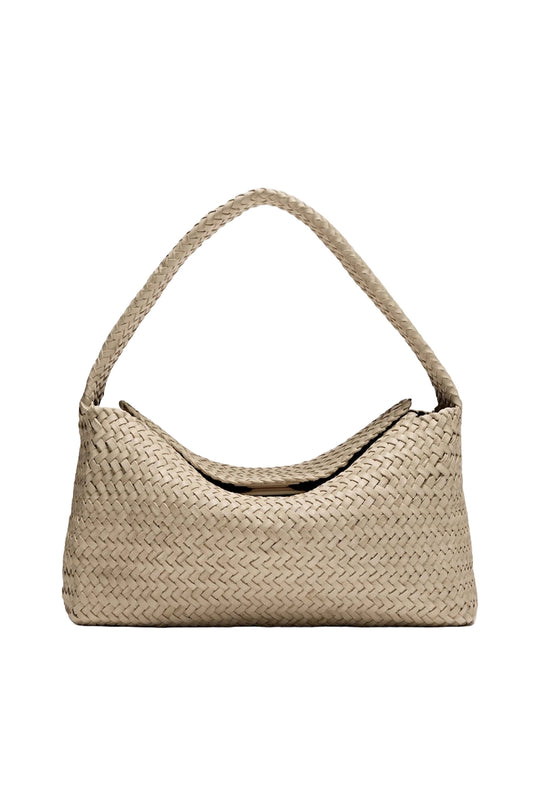 Nappa Leather Woven Croissant Bag