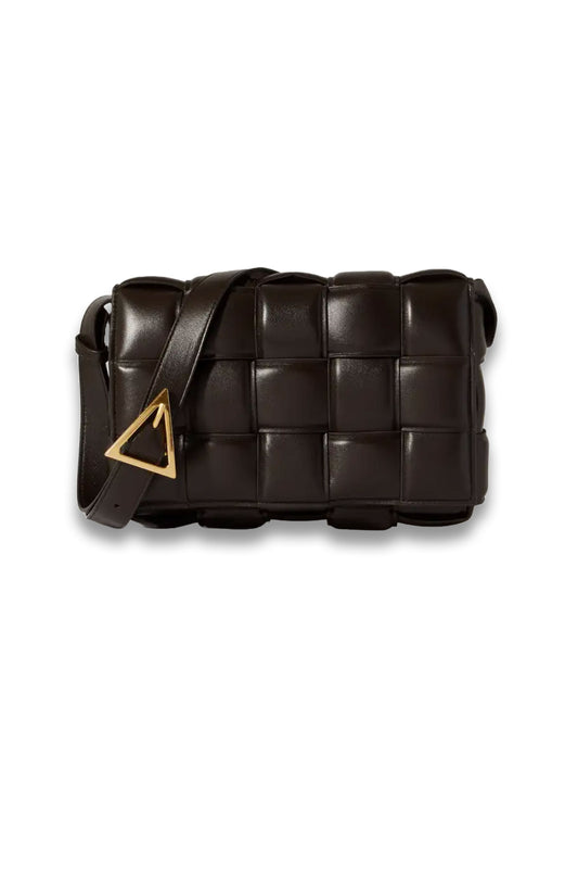 Cassette Medium Padded Intrecciato Leather Shoulder Bag