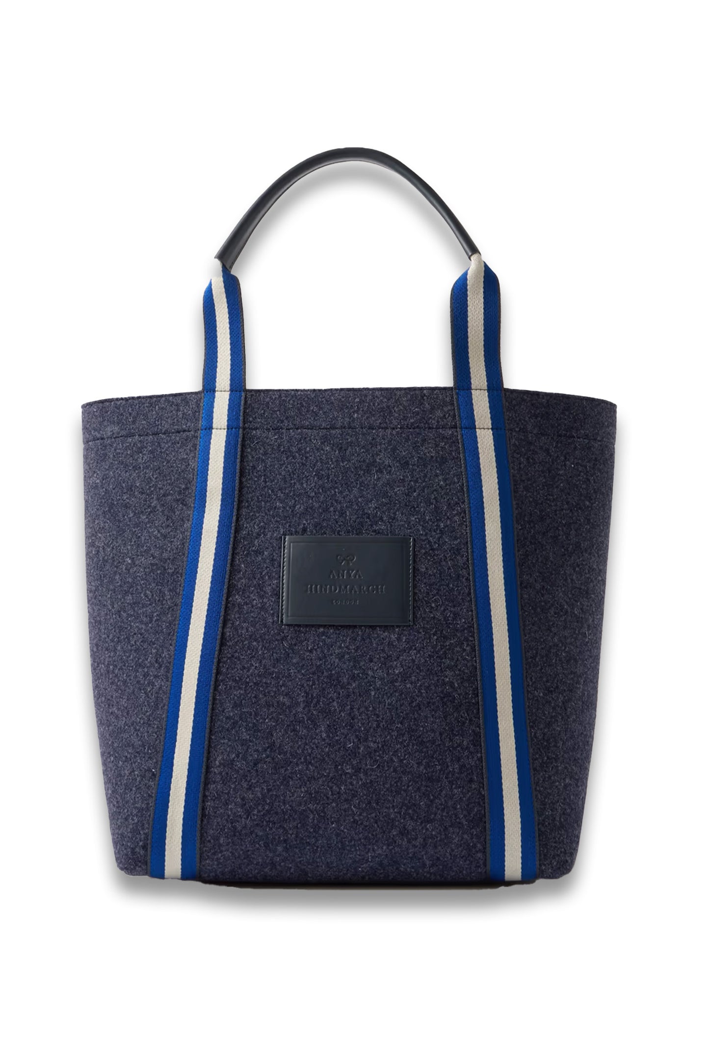 Pont Canvas-jacquard and Leather-trimmed Recycled Wool-felt Tote