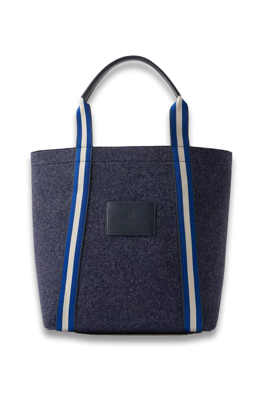 Pont Canvas-jacquard and Leather-trimmed Recycled Wool-felt Tote