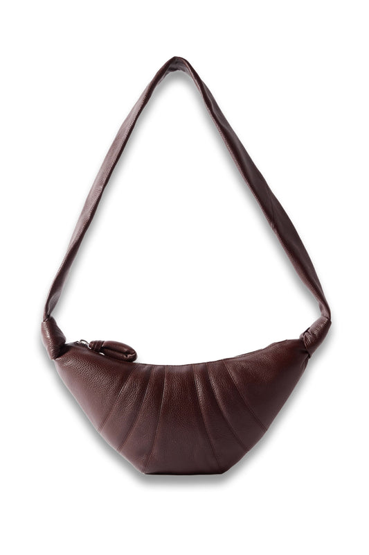 Croissant Small Paneled Textured-leather Shoulder Bag