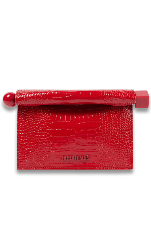 Rond Carré Small Croc-Effect Leather Clutch