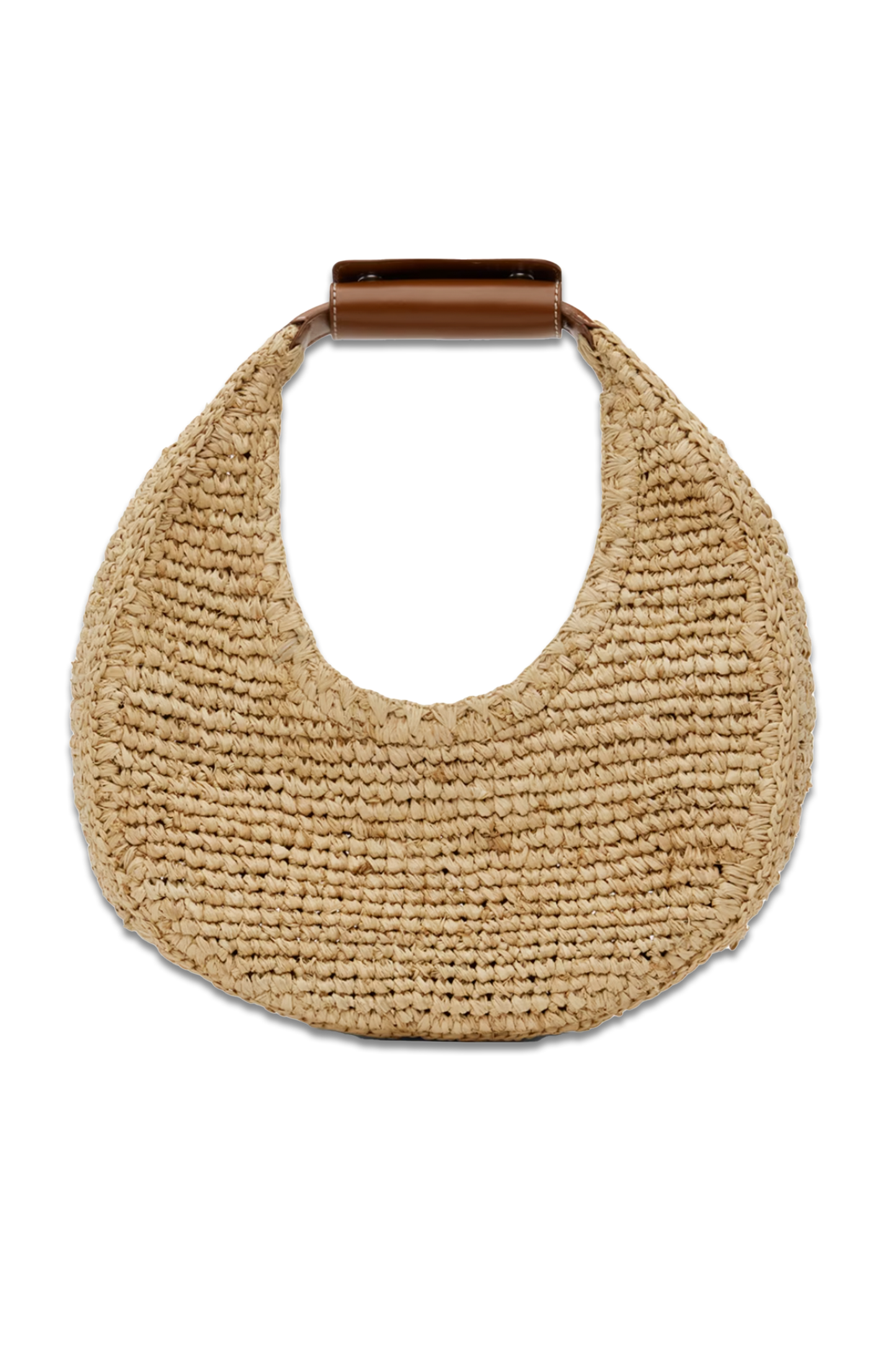 Beige Moon Raffia Bag