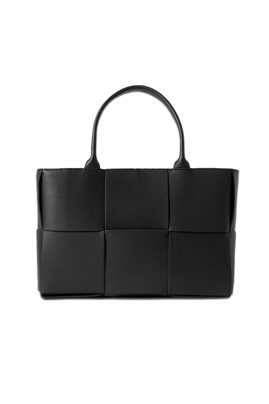 Arco Intrecciato Textured-leather Tote