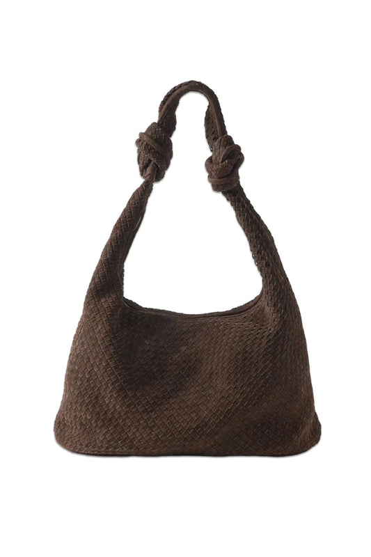 Brown Suede Knot Detail Bag