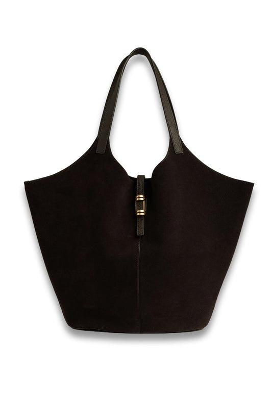 Leather and Suede Tote Bag