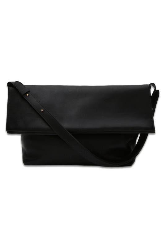Nappa Leather Shoulder Bag With Flap
