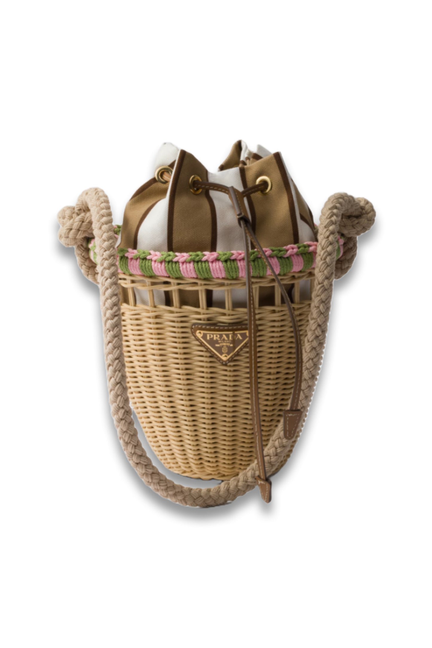 Wicker Mini Bucket Bag