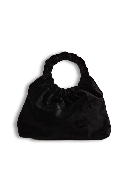Black Velvet Twist Handle Mini Grab Bag