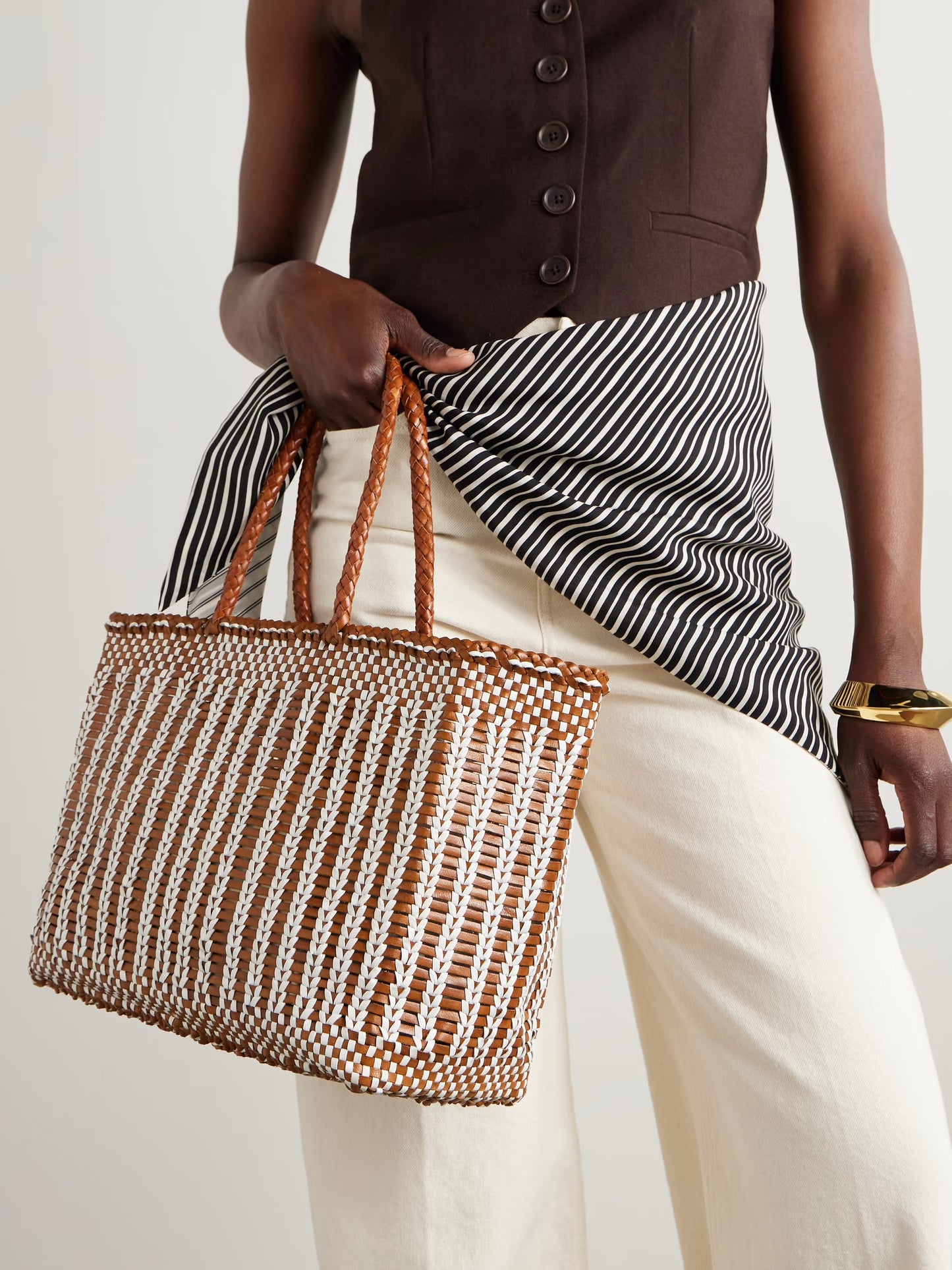 Bali Basket Woven Leather Tote