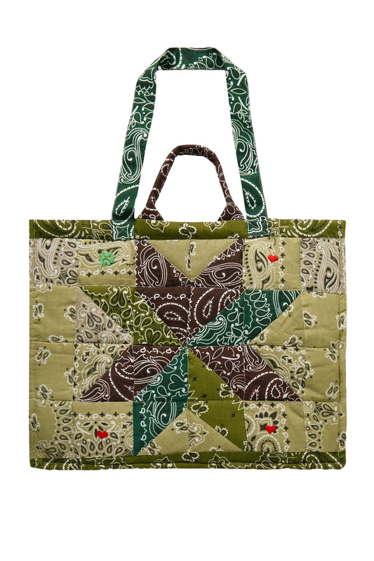 Maxi Cabas Reversible Patchwork Paisley-print Cotton-poplin Tote