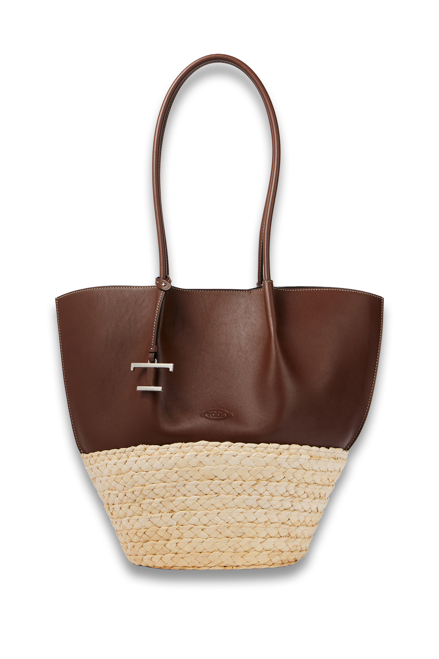 Leather And Straw Shopper