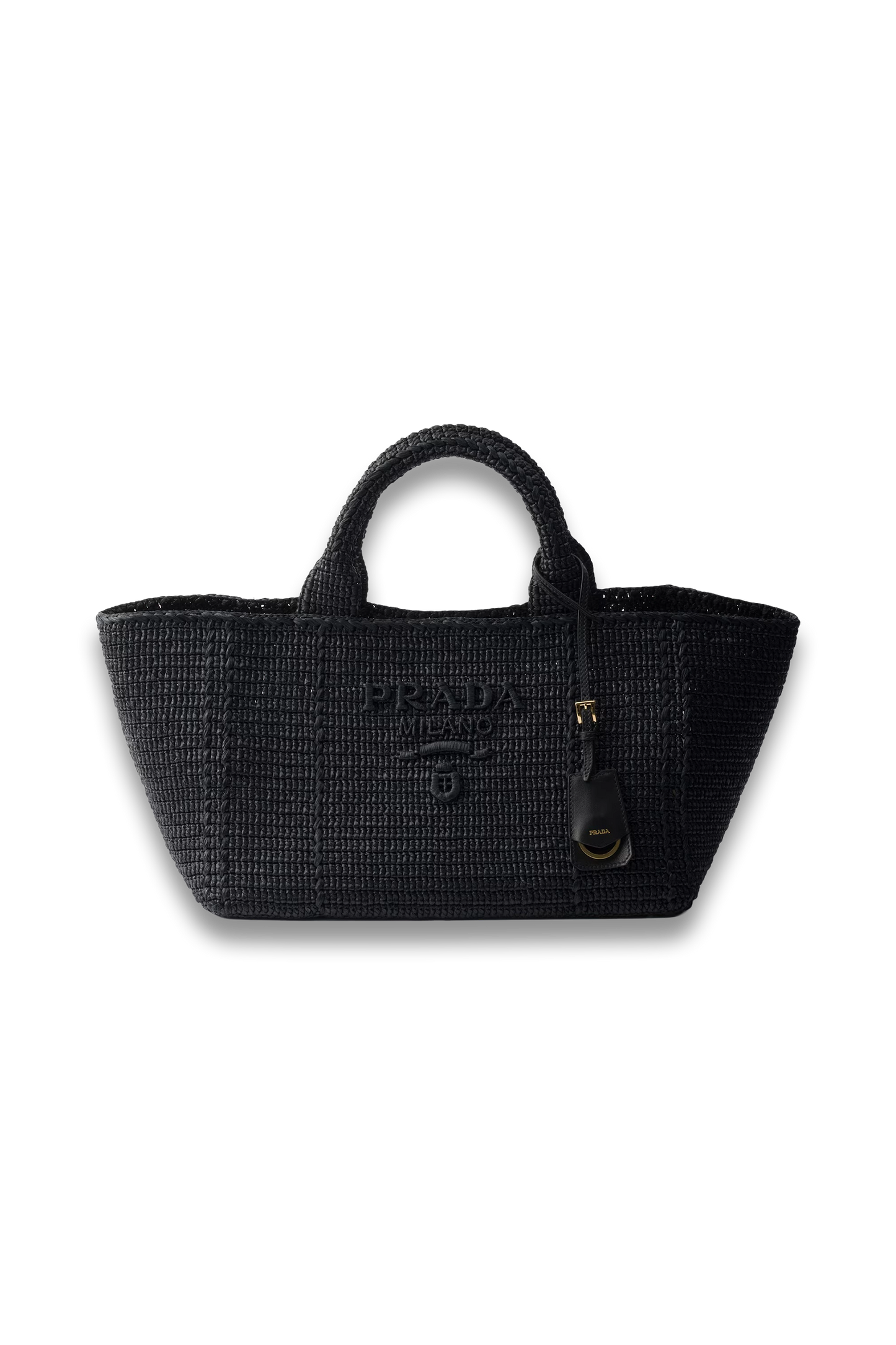 Large Crochet Tote Bag with Leather Details