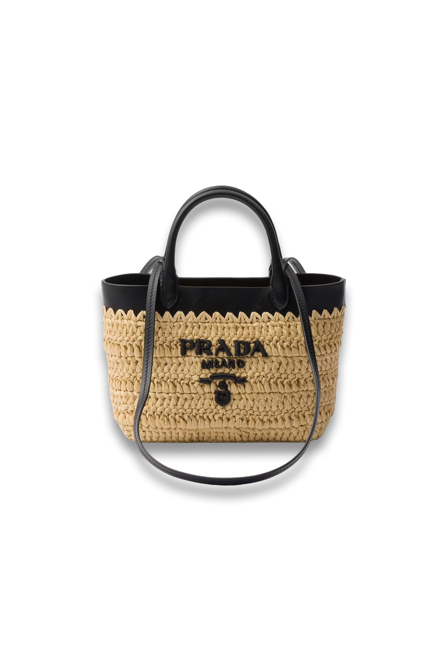 Mini Crochet and Leather Tote Bag