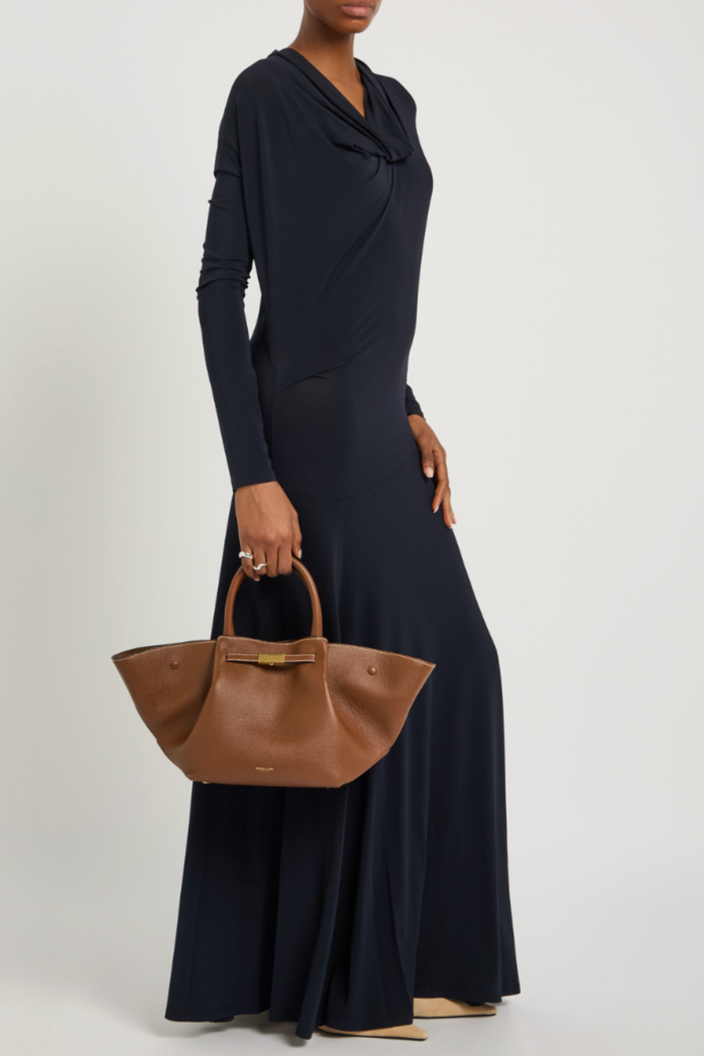 New York Midi Grained Leather Tote