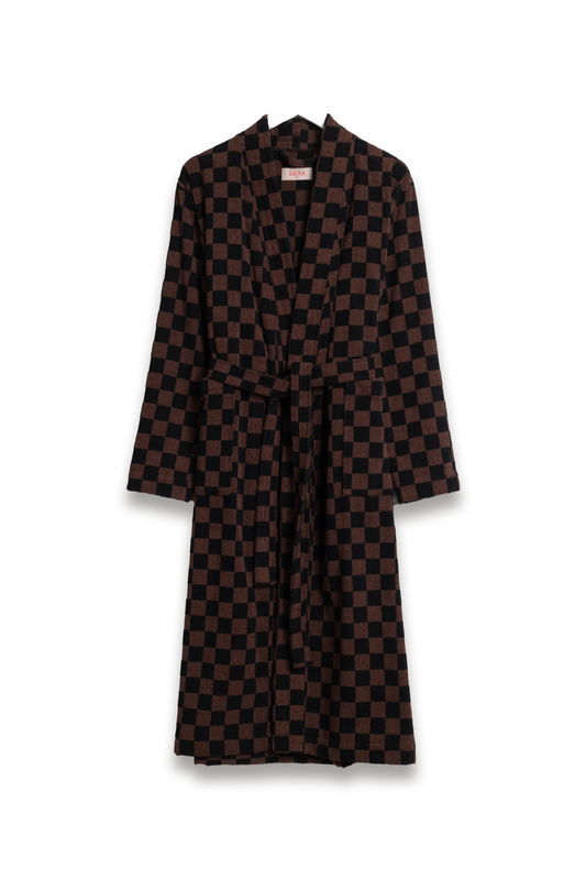 Sulis Bath Robe in Tabac & Noir