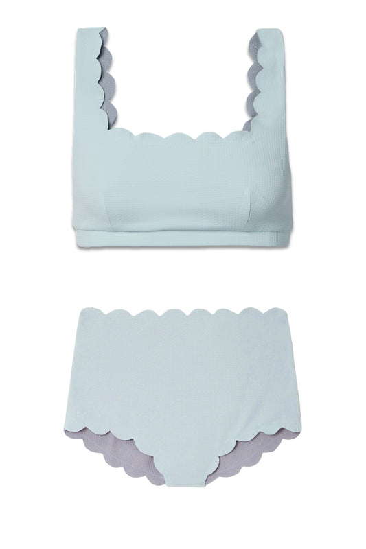 Santa Monica Reversible Scalloped Printed Seersucker Bikini