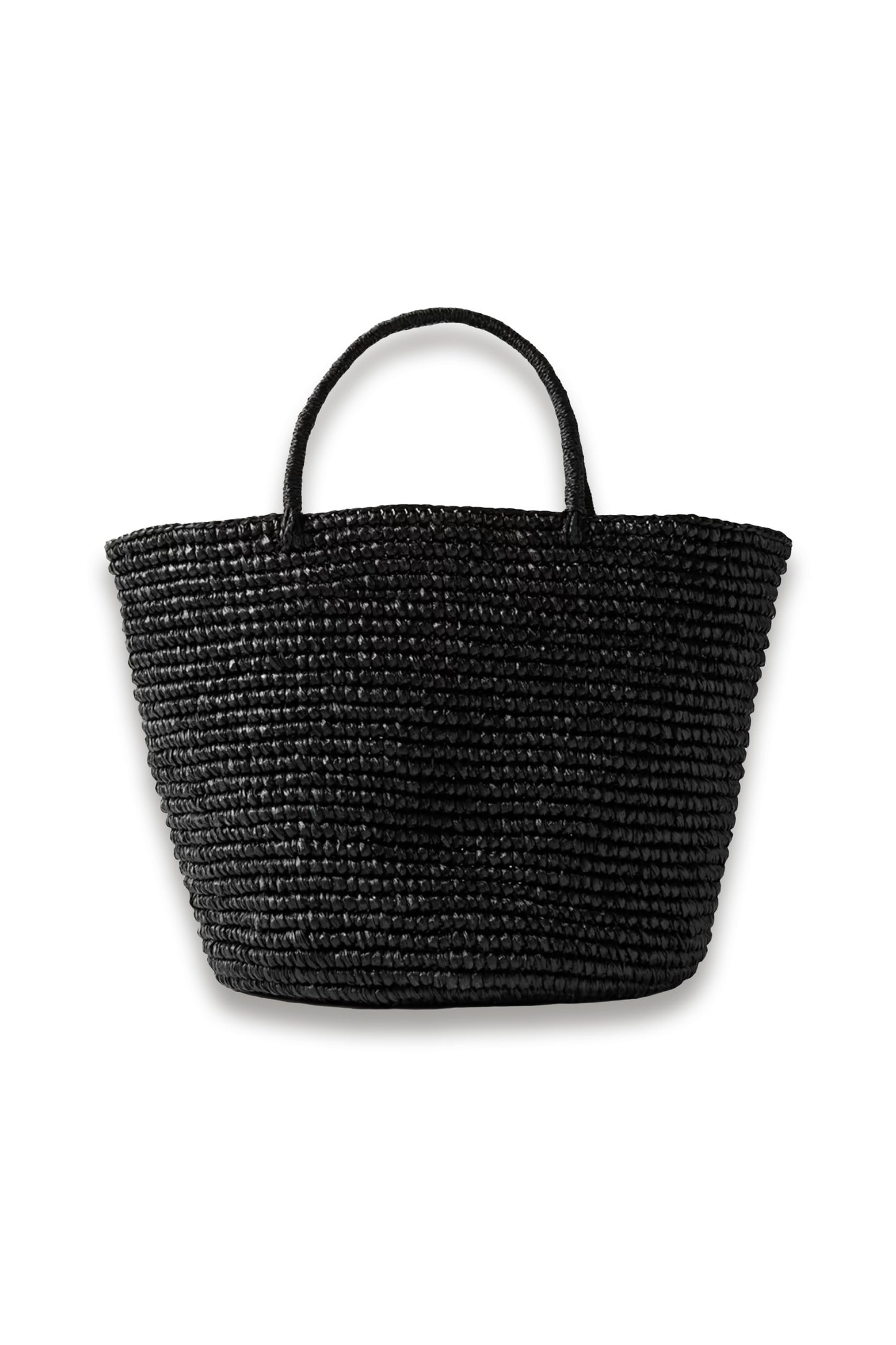 Large Black Straw Tote