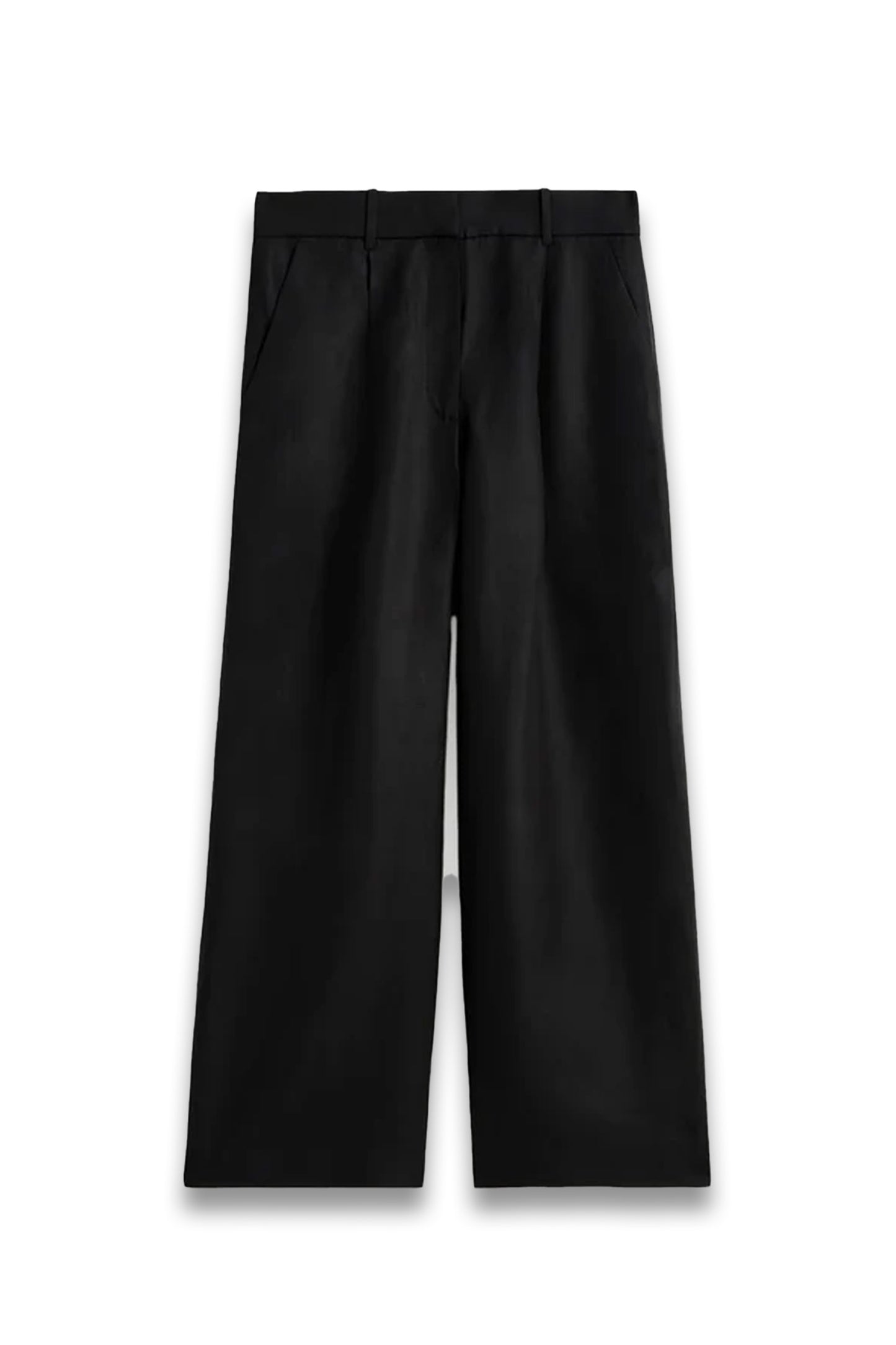 Relaxed Linen-blend Wide-leg Trousers