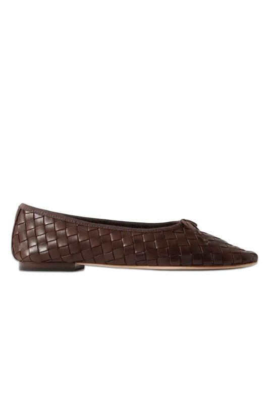 Brown Landry Woven Leather Ballet Flats