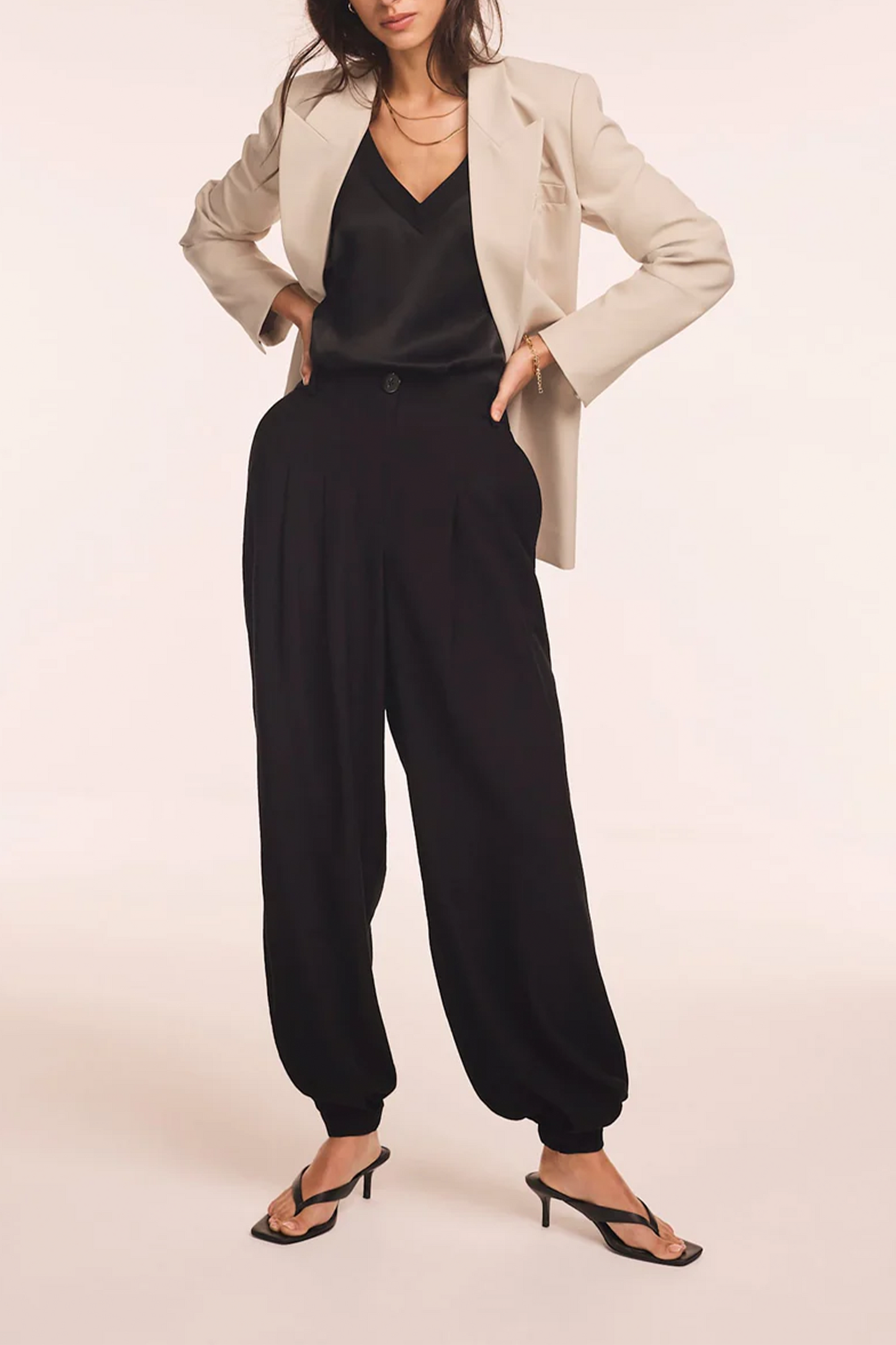 Black Soft Balloon Trousers