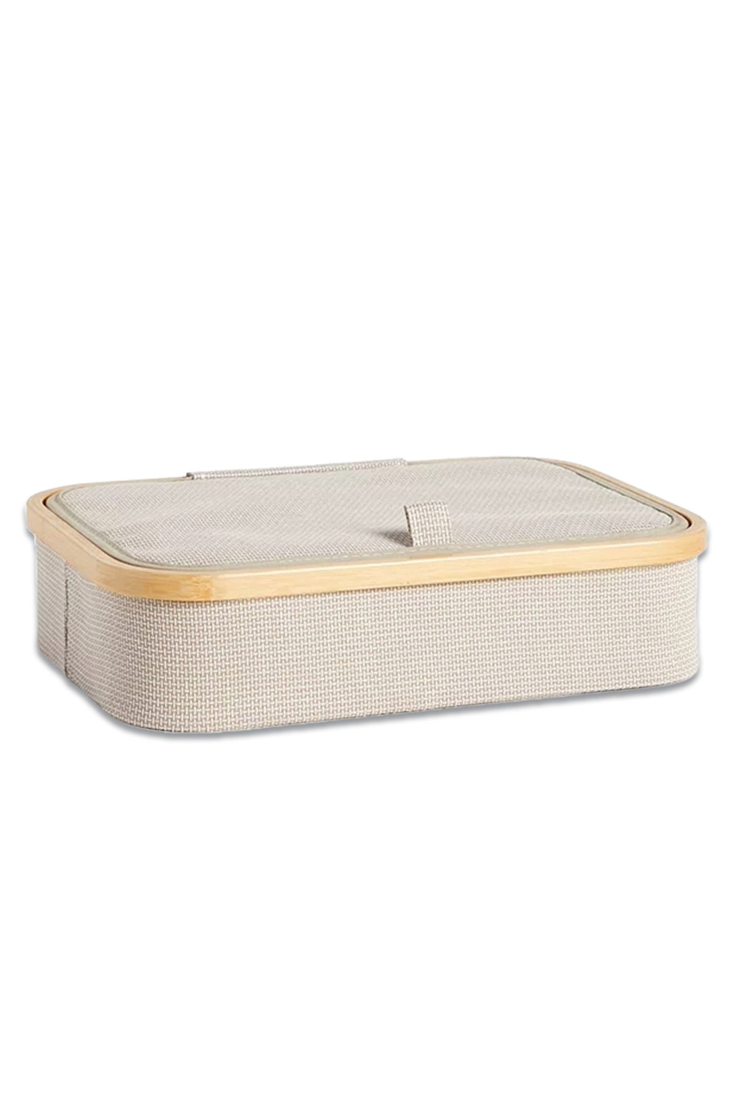 Bamboo Rim Divided Storage Basket