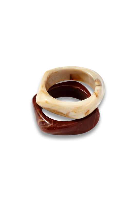 Neutral Two Pack Resin Bangle Set