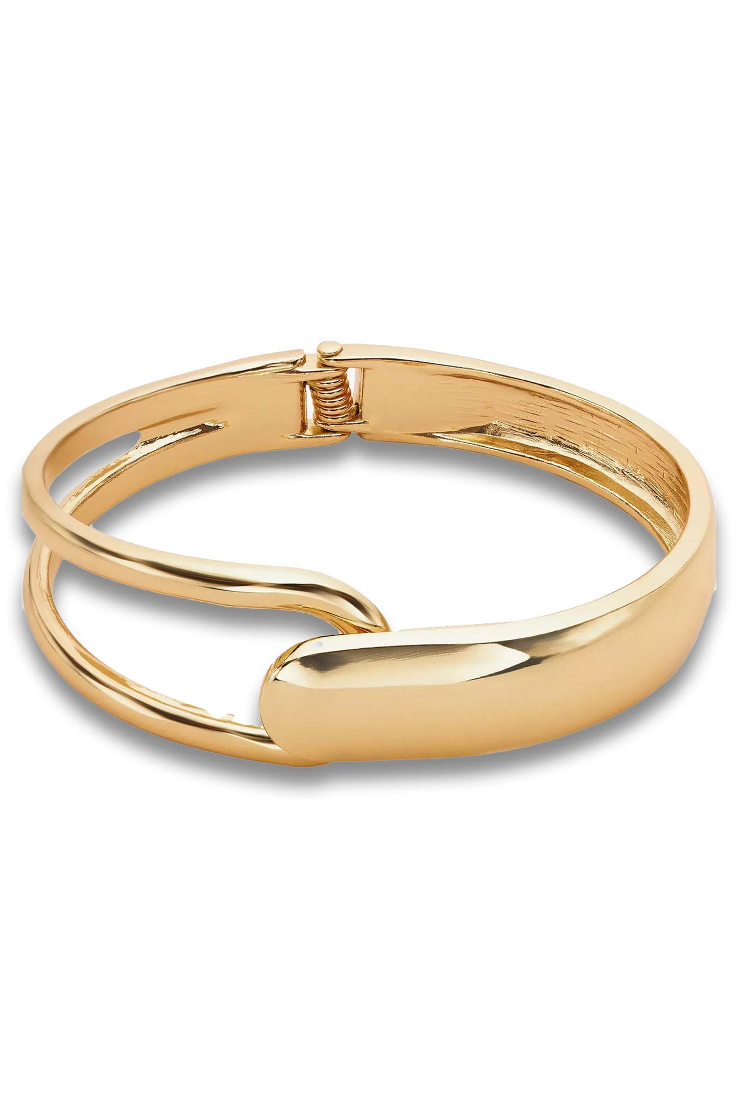 Polished Hinged Cuff, Gold