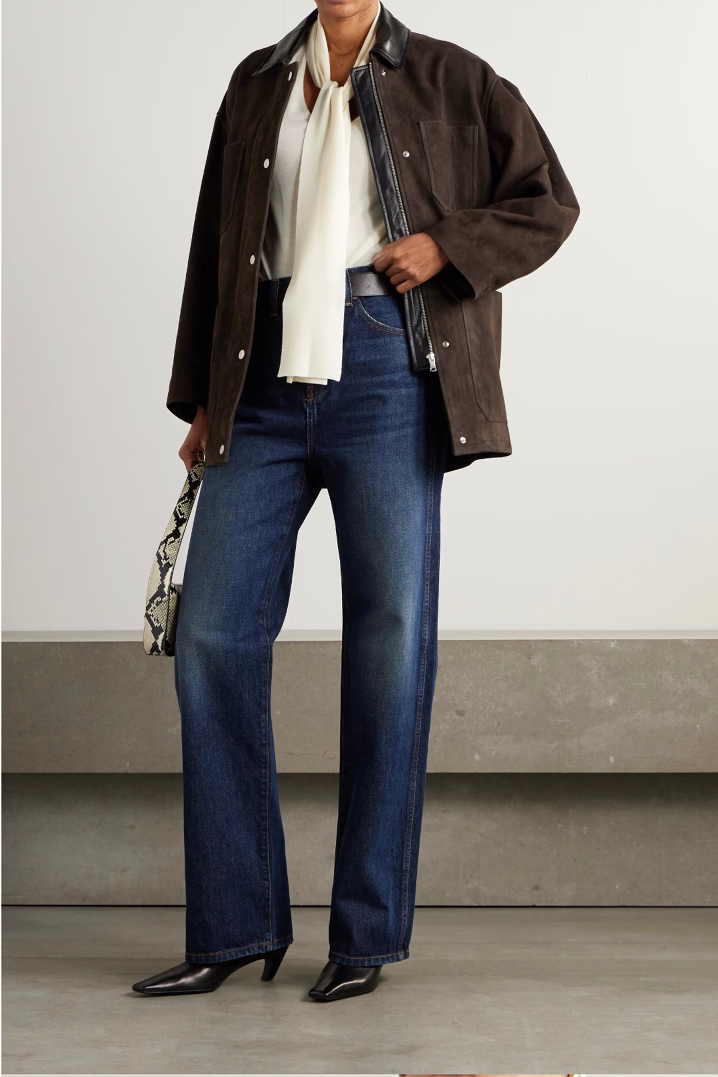 Barn Leather-Trimmed Suede Jacket